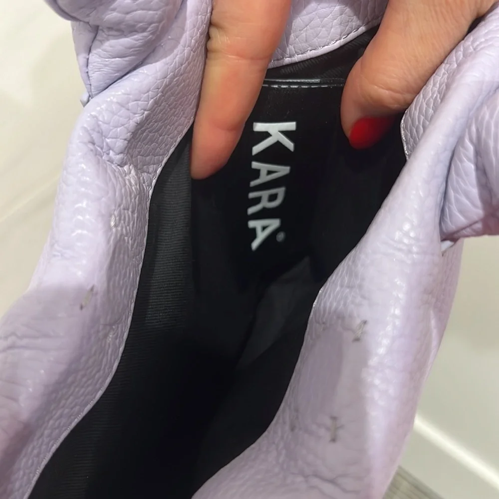 Kara | NWOT Lavender Pebble Leather Mini Puff Bag